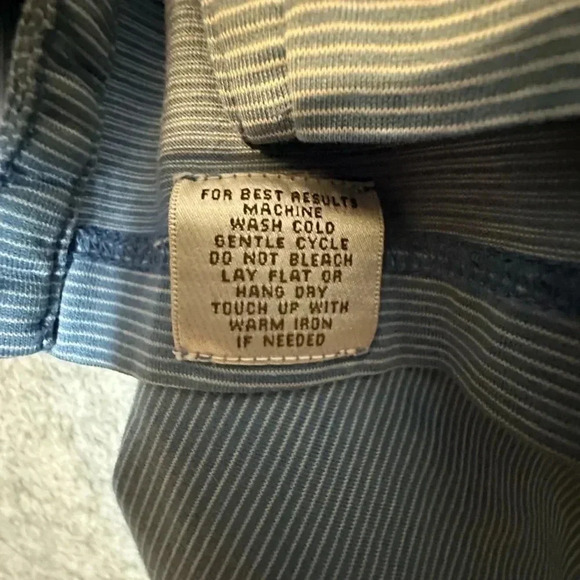 Peter Millar Blue Striped Cotton Polo - Large - Picture 4 of 5